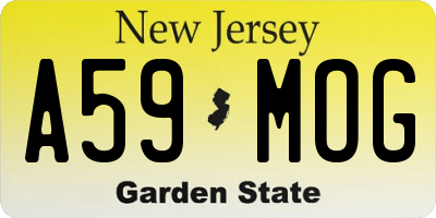 NJ license plate A59MOG