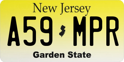 NJ license plate A59MPR