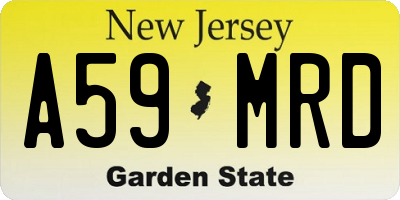 NJ license plate A59MRD
