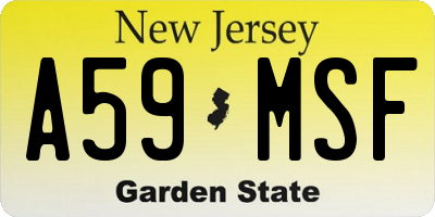NJ license plate A59MSF