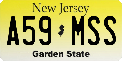 NJ license plate A59MSS
