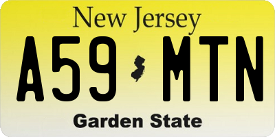 NJ license plate A59MTN