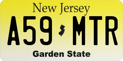 NJ license plate A59MTR