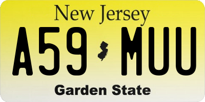 NJ license plate A59MUU