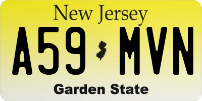 NJ license plate A59MVN