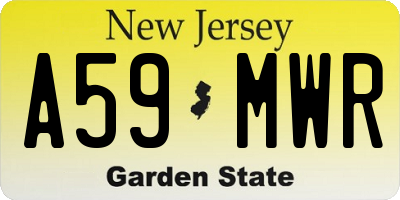 NJ license plate A59MWR