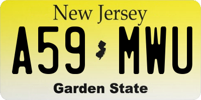 NJ license plate A59MWU