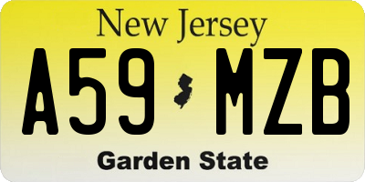 NJ license plate A59MZB