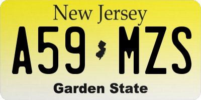 NJ license plate A59MZS