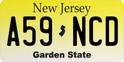 NJ license plate A59NCD
