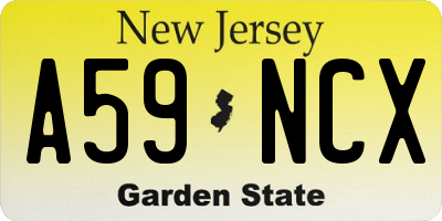 NJ license plate A59NCX
