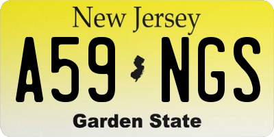 NJ license plate A59NGS