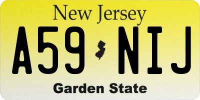 NJ license plate A59NIJ