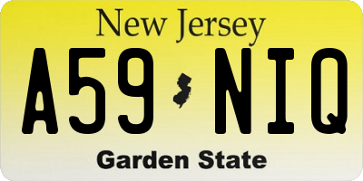 NJ license plate A59NIQ