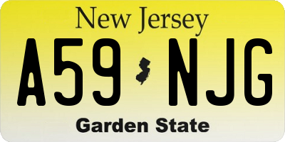 NJ license plate A59NJG