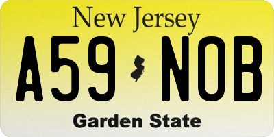 NJ license plate A59NOB
