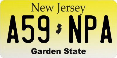 NJ license plate A59NPA