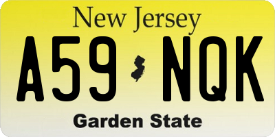 NJ license plate A59NQK