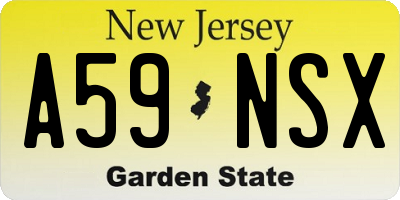 NJ license plate A59NSX