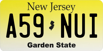NJ license plate A59NUI