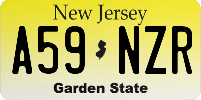 NJ license plate A59NZR