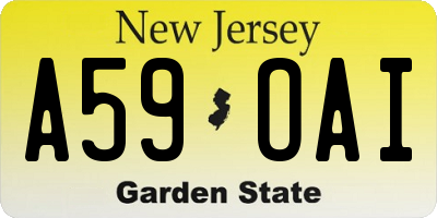 NJ license plate A59OAI