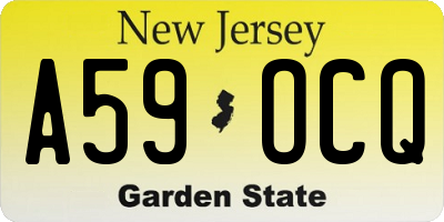 NJ license plate A59OCQ