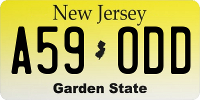 NJ license plate A59ODD