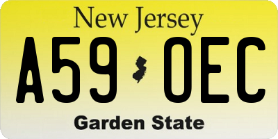 NJ license plate A59OEC
