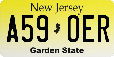 NJ license plate A59OER