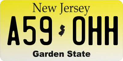 NJ license plate A59OHH