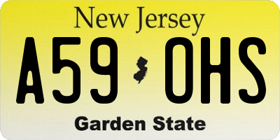 NJ license plate A59OHS