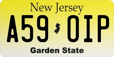 NJ license plate A59OIP