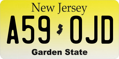 NJ license plate A59OJD