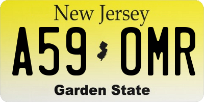 NJ license plate A59OMR