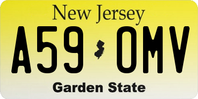 NJ license plate A59OMV