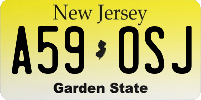 NJ license plate A59OSJ