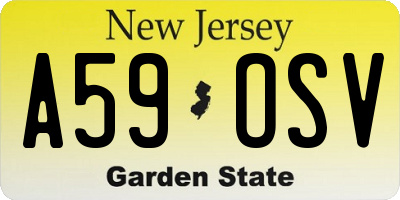 NJ license plate A59OSV