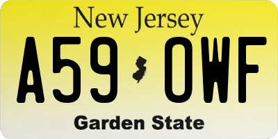 NJ license plate A59OWF