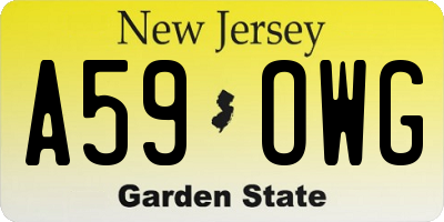 NJ license plate A59OWG
