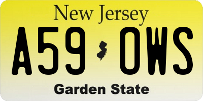 NJ license plate A59OWS