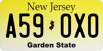 NJ license plate A59OXO