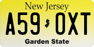 NJ license plate A59OXT