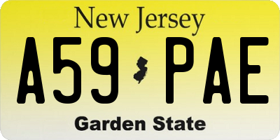 NJ license plate A59PAE