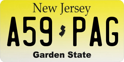 NJ license plate A59PAG