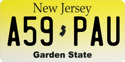 NJ license plate A59PAU