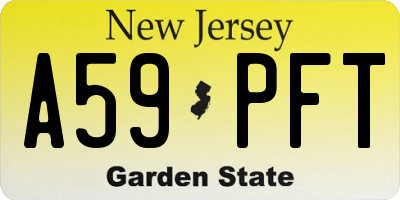 NJ license plate A59PFT