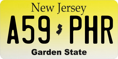 NJ license plate A59PHR
