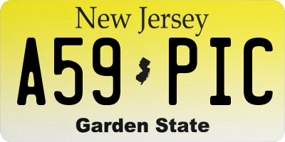 NJ license plate A59PIC
