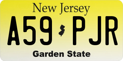 NJ license plate A59PJR